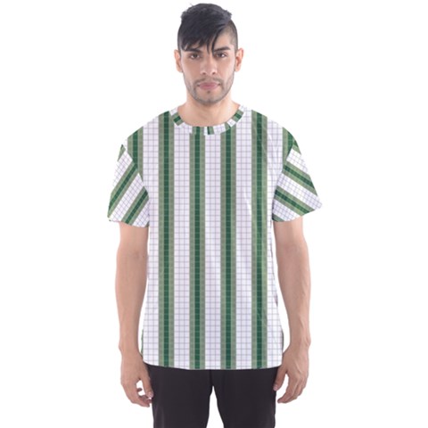 Plaid Line Green Line Vertical Men s Sport Mesh Tee by Mariart