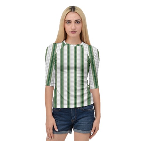 Plaid Line Green Line Vertical Quarter Sleeve Tee by Mariart