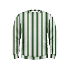 Plaid Line Green Line Vertical Kids  Sweatshirt by Mariart