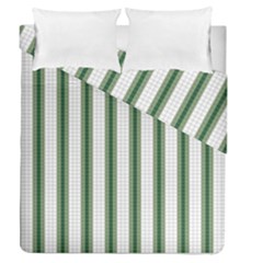 Plaid Line Green Line Vertical Duvet Cover Double Side (queen Size)