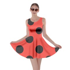 Red Black Hole White Line Wave Chevron Polka Circle Skater Dress by Mariart