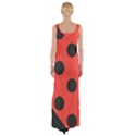 Red Black Hole White Line Wave Chevron Polka Circle Maxi Thigh Split Dress View2