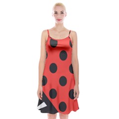 Red Black Hole White Line Wave Chevron Polka Circle Spaghetti Strap Velvet Dress by Mariart