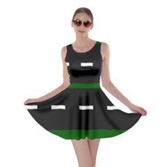 Road Street Green Black White Line Skater Dress by Mariart