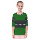 Road Street Green Black White Line Kids  Quarter Sleeve Raglan Tee View1