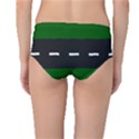 Road Street Green Black White Line Mid-Waist Bikini Bottoms View2