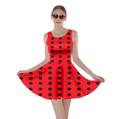 Red White Black Hole Polka Circle Skater Dress by Mariart