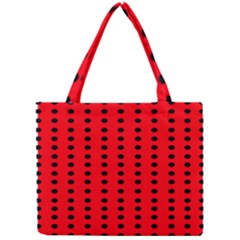 Red White Black Hole Polka Circle Mini Tote Bag by Mariart