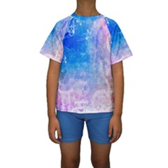 Horoscope Compatibility Love Romance Star Signs Zodiac Kids  Short Sleeve Swimwear by Mariart