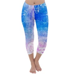 Horoscope Compatibility Love Romance Star Signs Zodiac Capri Winter Leggings  by Mariart