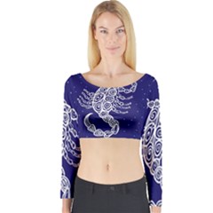 Scorpio Zodiac Star Long Sleeve Crop Top by Mariart