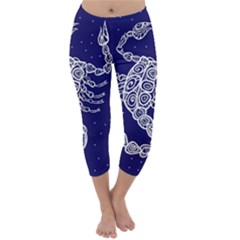 Scorpio Zodiac Star Capri Winter Leggings  by Mariart