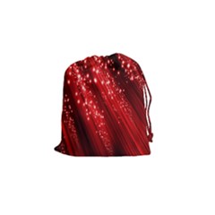 Red Space Line Light Black Polka Drawstring Pouches (small)  by Mariart