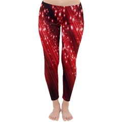 Red Space Line Light Black Polka Classic Winter Leggings by Mariart