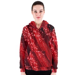 Red Space Line Light Black Polka Women s Zipper Hoodie by Mariart