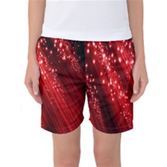 Red Space Line Light Black Polka Women s Basketball Shorts by Mariart