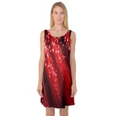 Red Space Line Light Black Polka Sleeveless Satin Nightdress by Mariart