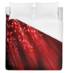 Red Space Line Light Black Polka Duvet Cover (queen Size) by Mariart