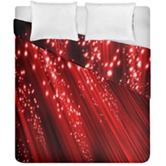 Red Space Line Light Black Polka Duvet Cover Double Side (california King Size) by Mariart