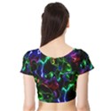 Saga Colors Rainbow Stone Blue Green Red Purple Space Short Sleeve Crop Top (Tight Fit) View2