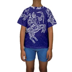 Sagitarius Zodiac Star Kids  Short Sleeve Swimwear