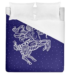 Sagitarius Zodiac Star Duvet Cover (queen Size) by Mariart