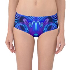 Sign Aries Zodiac Mid-waist Bikini Bottoms by Mariart