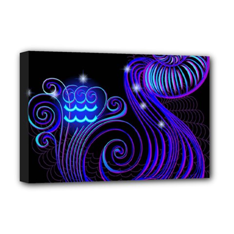 Sign Aquarius Zodiac Deluxe Canvas 18  X 12   by Mariart