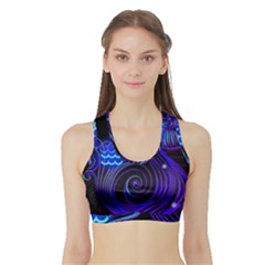 Sign Aquarius Zodiac Sports Bra With Border by Mariart