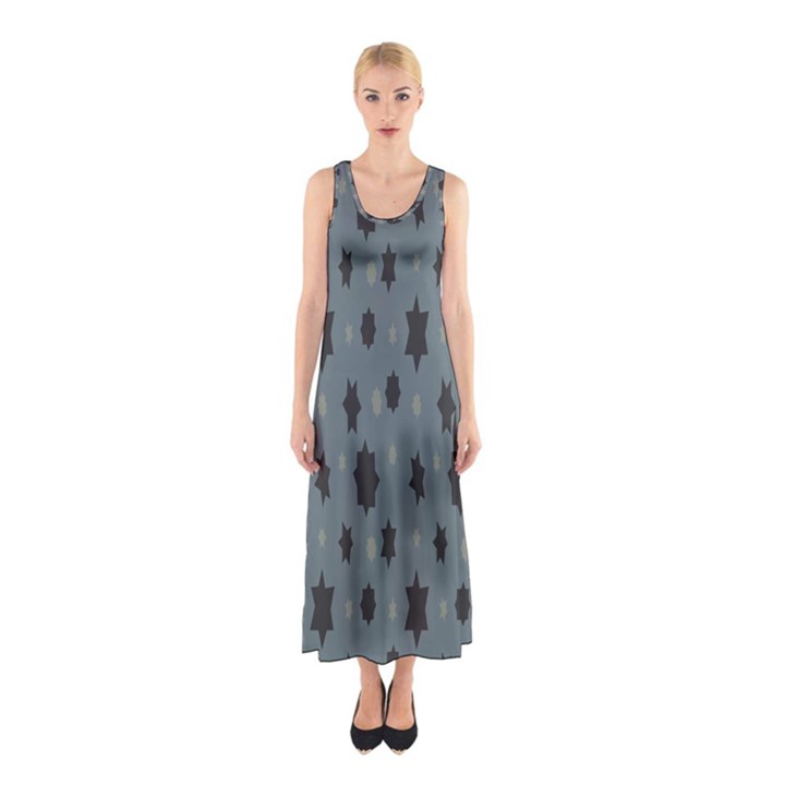 Star Space Black Grey Blue Sky Sleeveless Maxi Dress