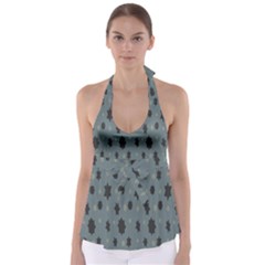 Star Space Black Grey Blue Sky Babydoll Tankini Top