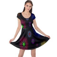 Star Space Galaxy Rainboiw Circle Wave Chevron Cap Sleeve Dresses by Mariart