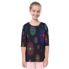 Star Space Galaxy Rainboiw Circle Wave Chevron Kids  Quarter Sleeve Raglan Tee