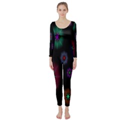 Star Space Galaxy Rainboiw Circle Wave Chevron Long Sleeve Catsuit by Mariart