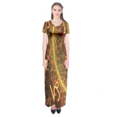 Romance Zodiac Star Space Short Sleeve Maxi Dress by Mariart