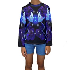 Sign Gemini Zodiac Kids  Long Sleeve Swimwear by Mariart