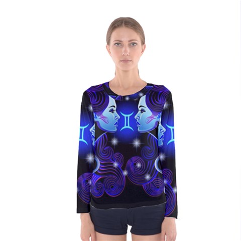 Sign Gemini Zodiac Women s Long Sleeve Tee by Mariart