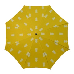 Waveform Disco Wahlin Retina White Yellow Vertical Golf Umbrellas by Mariart