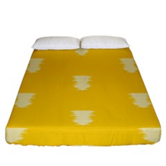 Waveform Disco Wahlin Retina White Yellow Vertical Fitted Sheet (king Size) by Mariart