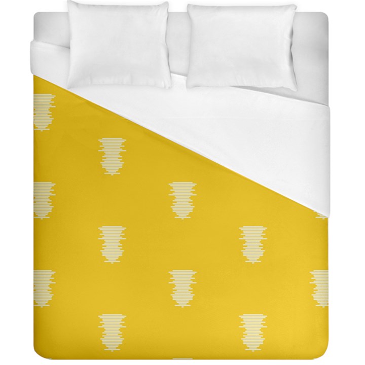 Waveform Disco Wahlin Retina White Yellow Vertical Duvet Cover (California King Size)