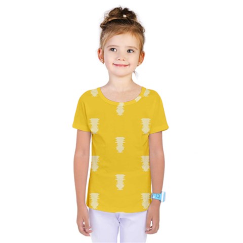 Waveform Disco Wahlin Retina White Yellow Vertical Kids  One Piece Tee by Mariart