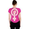 Women Safety Feminist Nail Strong Pink Circle Polka Crew Neck Crop Top View2