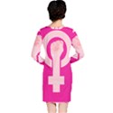 Women Safety Feminist Nail Strong Pink Circle Polka Long Sleeve Nightdress View2