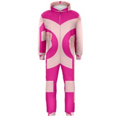 Women Safety Feminist Nail Strong Pink Circle Polka Hooded Jumpsuit (men)  by Mariart