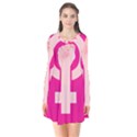 Women Safety Feminist Nail Strong Pink Circle Polka Flare Dress View1