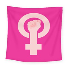 Women Safety Feminist Nail Strong Pink Circle Polka Square Tapestry (large) by Mariart