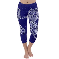 Virgo Zodiac Star Capri Winter Leggings  by Mariart