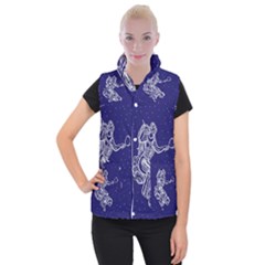 Virgo Zodiac Star Women s Button Up Puffer Vest by Mariart