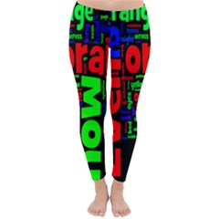 Writing Color Rainbow Classic Winter Leggings by Mariart