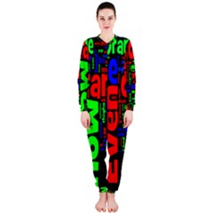 Writing Color Rainbow Onepiece Jumpsuit (ladies)  by Mariart